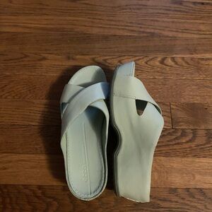 Ecco Women's Pastel Blue Slide Sandals